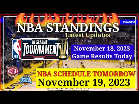 NBA STANDINGS TODAY as of November 18, 2023 | GAME RESULTS | NBA SCHEDULE Tomorrow November 19, 2023